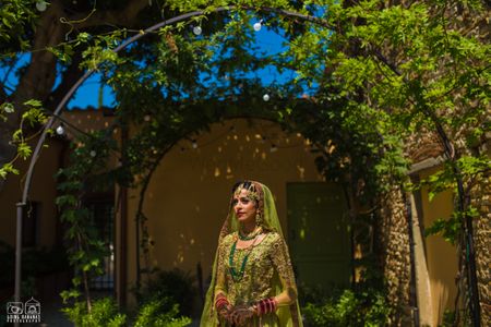 Photo of Offbeat bridal lehenga in light green lehenga