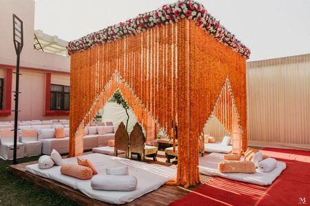 Beautiful marigold mandap decor