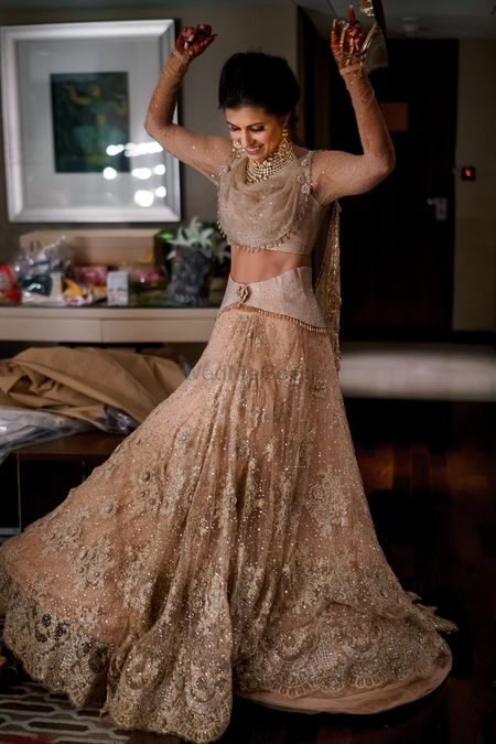Photo of Indo western reception outfit for bride