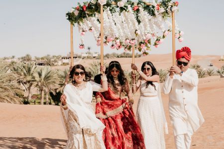 Photo of bridal entry surrounded by the desert