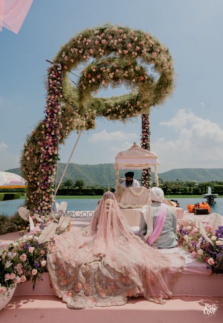 Photo of wedding day couple portrait