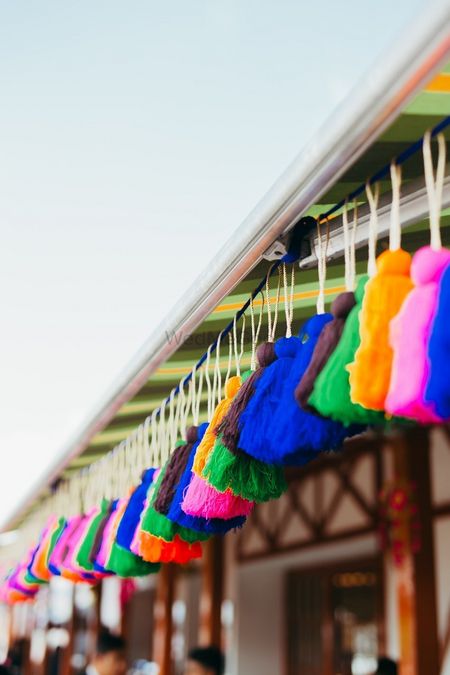 Hanging colourful tassels