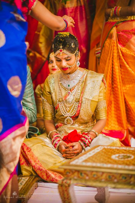 Gold bridal kanjeevaram saree