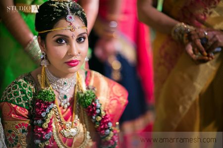 Photo of South Indian Bride Wearing Var Mala