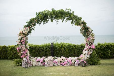 Photo of Floral photobooth giant wreath