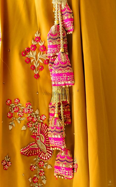 unique latkans in pink for mehendi outfit