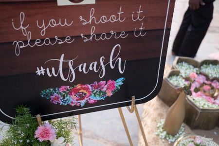 Wedding hashtag board idea