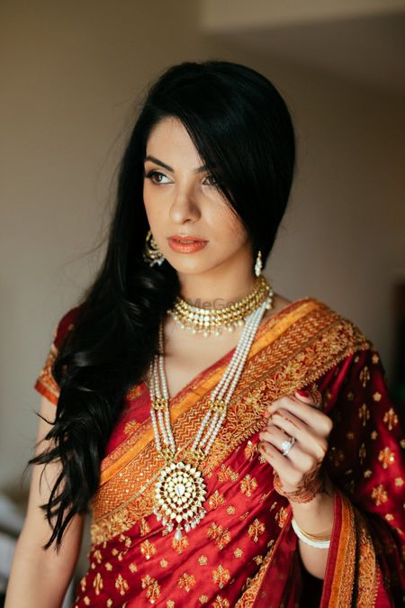 Pearl rani haar with layered necklaces