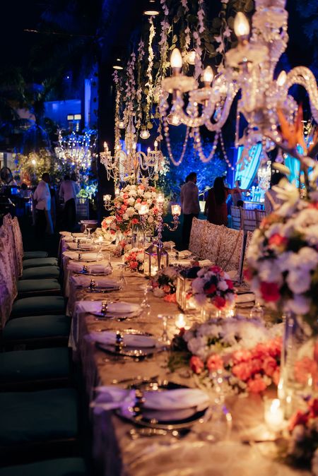 Photo of Long table dinner setting for wedding