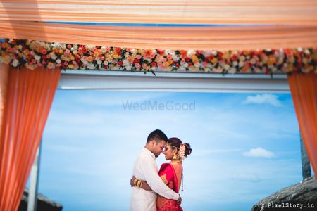 Photo of A couple shot on the wedding day