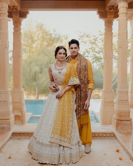 Photo of kiara advani and siddharth malhotra on their mehendi in coordinated clothes