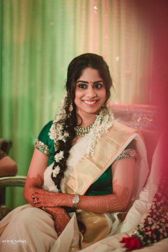 Photo from Tripti  Anirudh Wedding  Bridal hairstyle indian wedding South  indian wedding hairstyles South indian bride hairstyle