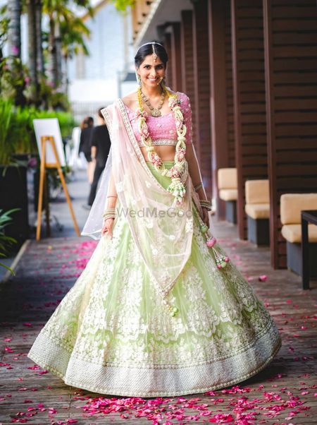 Light Green Bridal Lehenga Photo thailand wedding.