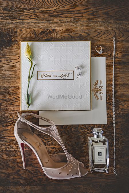 Bridal accessories with perfumes and heels