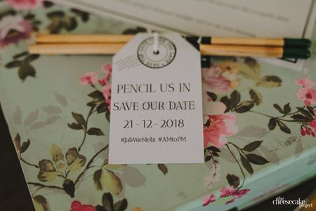 Save the date favour idea packaging