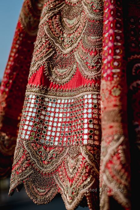 Details of a stunning Anamika Khanna bridal lehenga