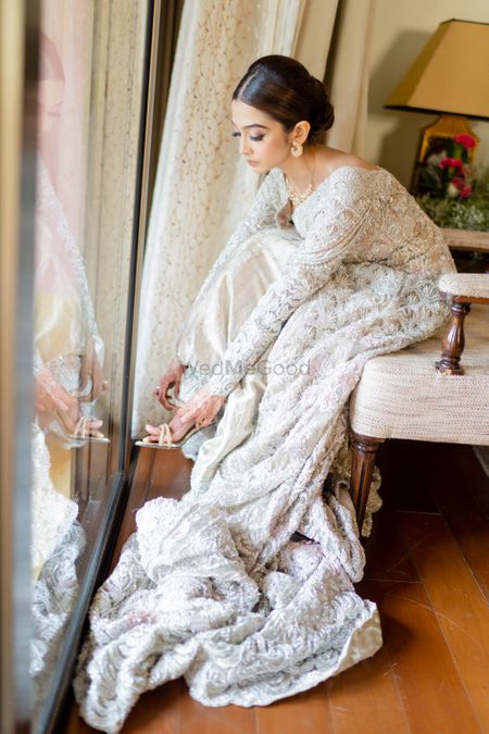Photo of bride getting ready for her nikah