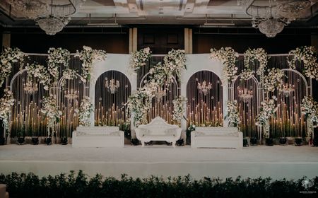 Photo of elegant stage decor idea for the reception