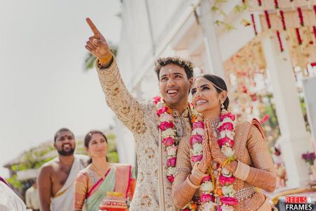 south indian couple on their wedding day