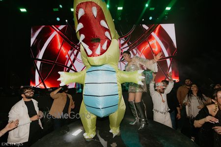 Photo of Fun dinosaur decor element for cocktail night with mascot style decor.