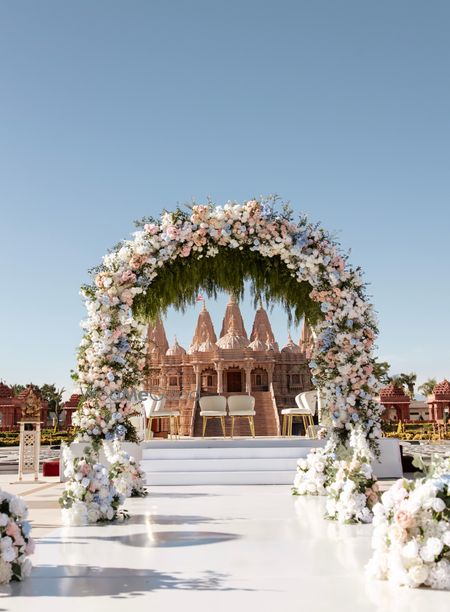 Temple venue with floral decor