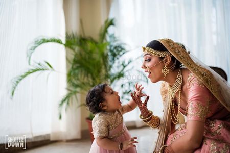 Photo of Cute bridal photo idea with baby