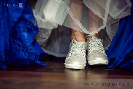 Photo of silver sneakers
