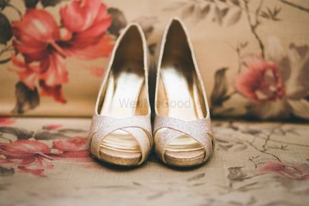 Photo of gold bridal shoes by Madden Girl