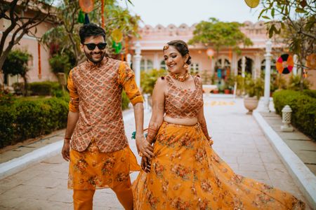 Bright mehndi outfit ideas