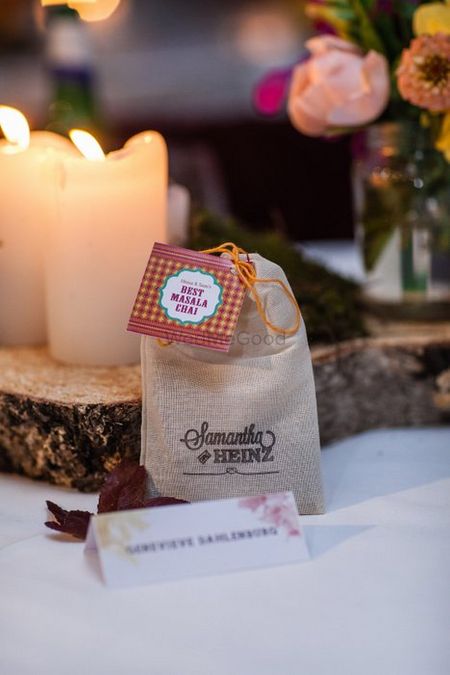 Bags of tea given as wedding favors