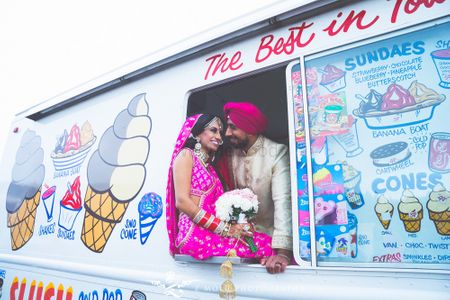 Ice cream truck post wedding shot