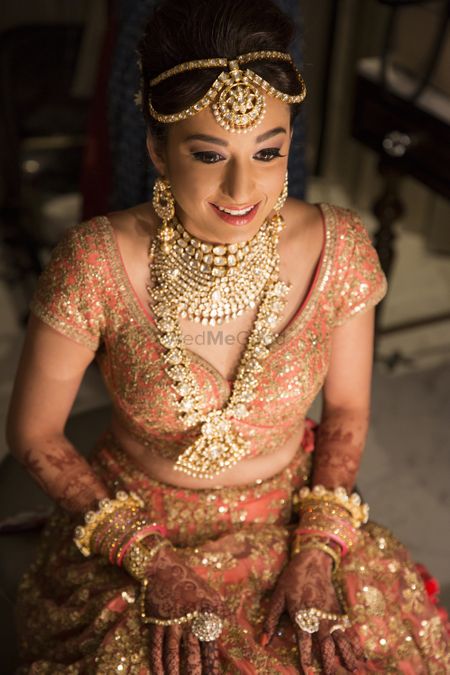 Unique layered bridal jewellery with rani haar