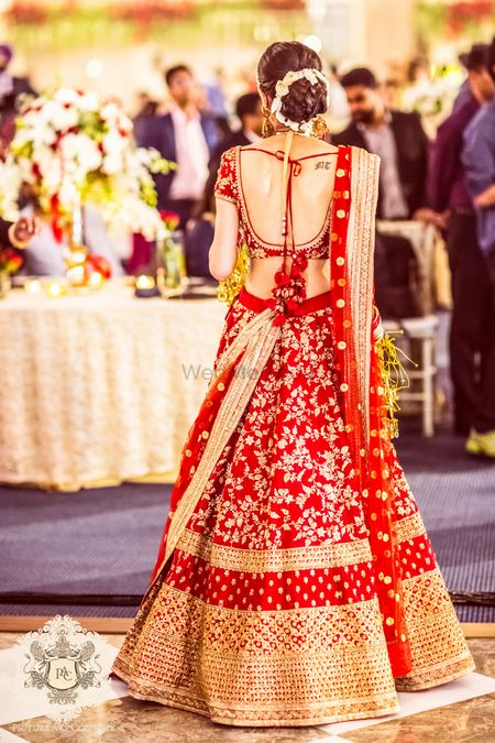 Bridal back with deep cut blouse 