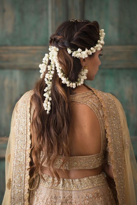 Photo of Gajra hairstyle with open hair