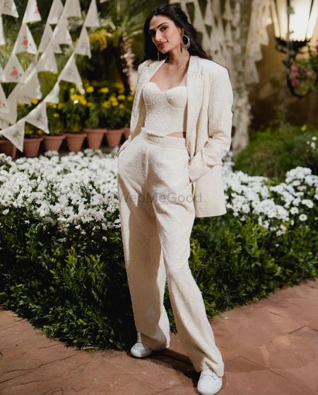 Athiya Shetty In Gorgeous All-White Lucknowi Pantsuit