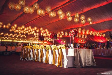 Photo of red and gold moroccan theme decor