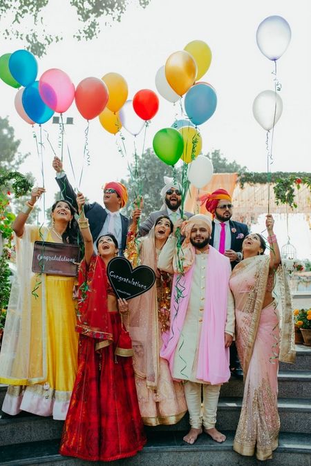 Wedding Photoshoot & Poses Photo Family portrait at Indian wedding