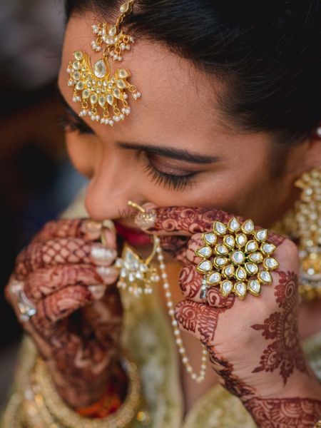 Bridal jewellery with cocktail ring 