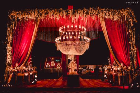 An opulent and grand red themed decor. 