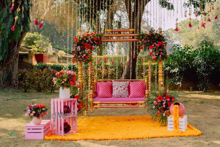 Mehendi, seating idea for brides swing Decor