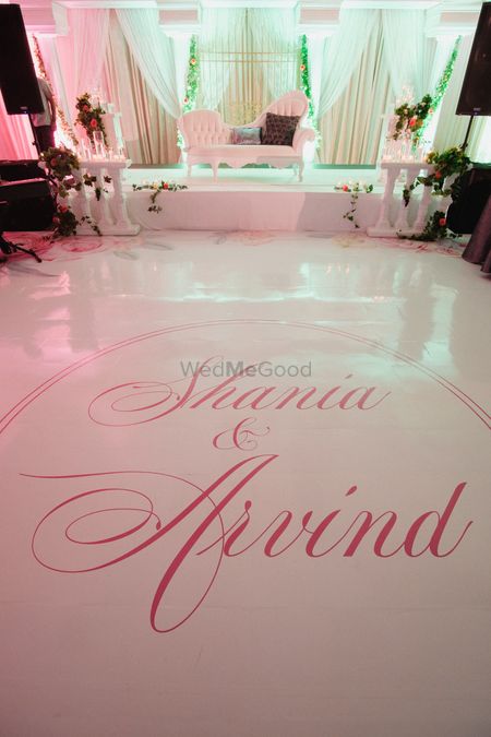 Unique personalised dance floor with names 