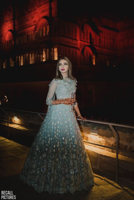 Photo of Light blue sangeet or cocktail gown