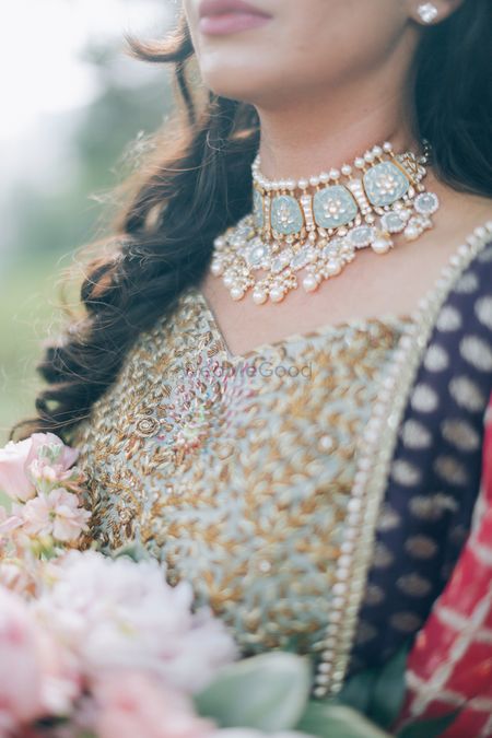 Photo of Pretty pearl and kundan choker for wedding day