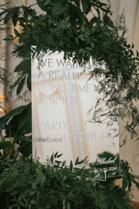 Photo of Lovely mirror embossed signage at the entrance for a fun dose