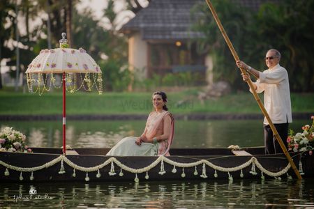 Bridal entry idea on boat in Kerala 