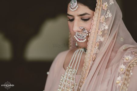 Vintage nosering on Indian bride
