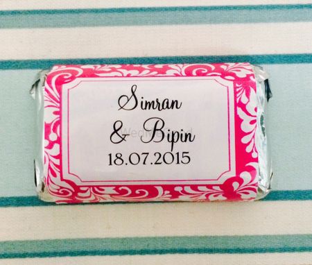 Wedding chocolates with personalised covers