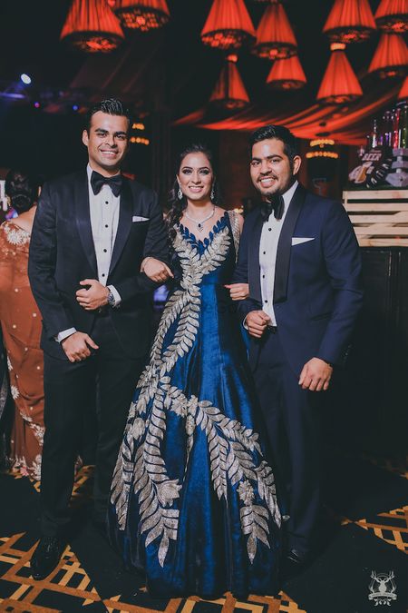 Blue Manish malhotra cocktail gown 