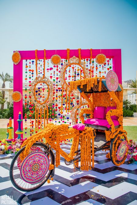Photo of Decorated rickshaw photobooth for the mehendi
