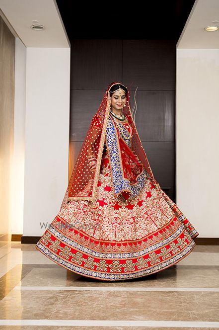 red bridal lehenga